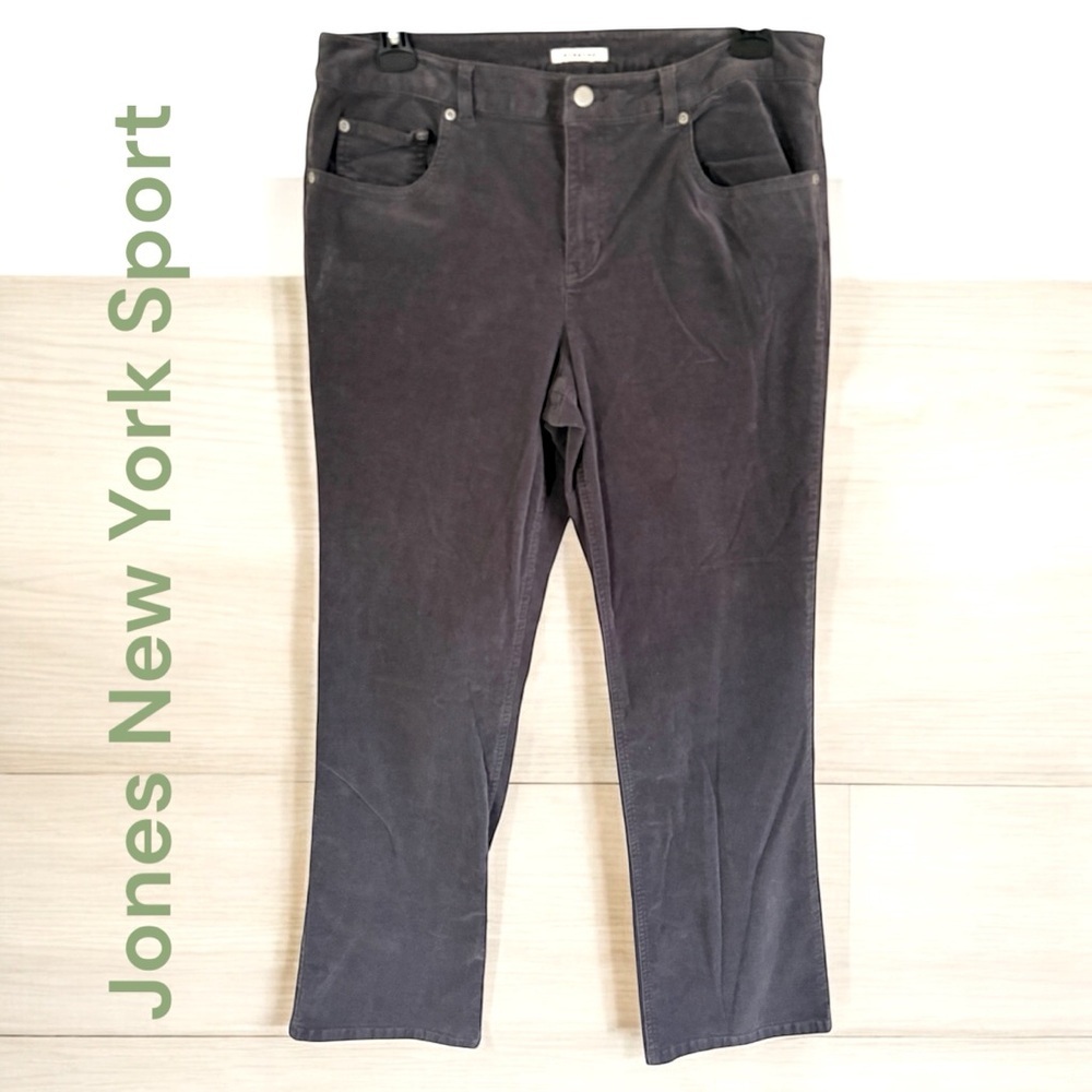 Jones New York Sport-Size 14 women’s premium stretch corduroy pant. Gray. EUC!